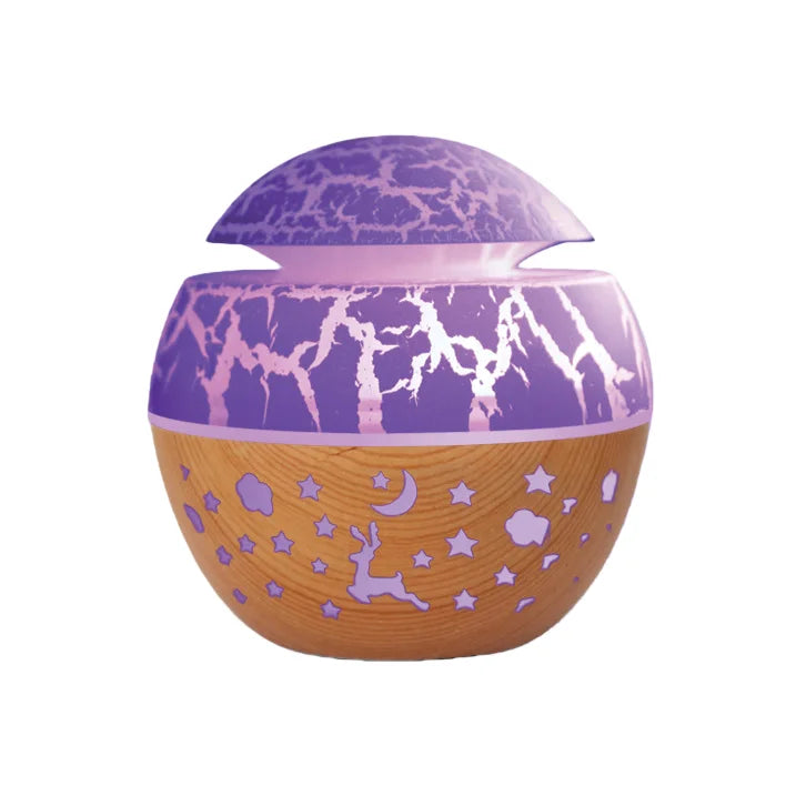 Wood Grain Ultrasonic Humidifier with Color-Changing LED Light