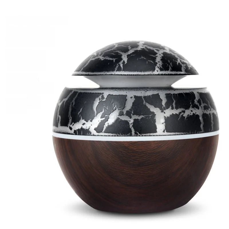 Wood Grain Ultrasonic Humidifier with Color-Changing LED Light